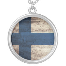 Bandera de madera vieja de Finlandia Grimpola