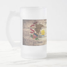 Bandera de madera vieja de Illinois; Taza De Café