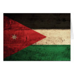Bandera de madera vieja de Jordania Tarjetas