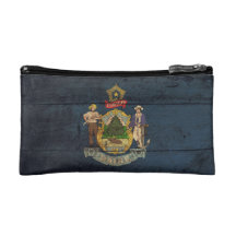 Bandera de madera vieja de Maine;