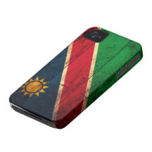 Bandera de madera vieja de Namibia iPhone 4 Case-Mate Cárcasa