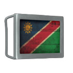 Bandera de madera vieja de Namibia Hebilla Cinturón