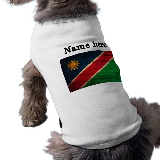 Bandera de madera vieja de Namibia Camisetas De Mascota