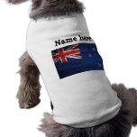 Bandera de madera vieja de Nueva Zelanda Camisetas De Perro