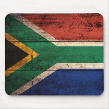 Bandera de madera vieja de Suráfrica Tapete De Ratón