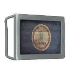 Bandera de madera vieja de Virginia; Hebillas Cinturon