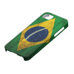 Bandera de madera vieja del Brasil iPhone 5 Case-Mate Fundas