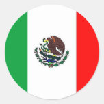 BANDERA DE MÉXICO - BANDERA MEXICANA NACIONAL ETIQUETA REDONDA