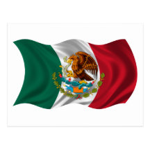 Bandera de México, escudo de armas Postales