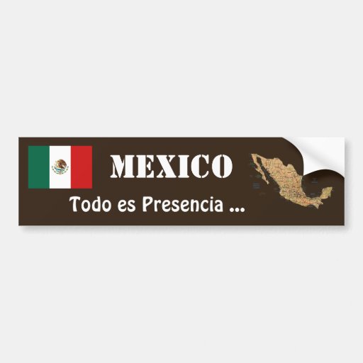 Bandera de México y pegatina para el parachoques d Pegatina De Parachoque