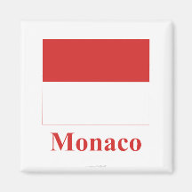 Bandera de Mónaco con nombre Imán De Nevera
