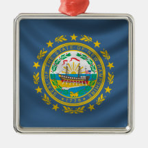 Bandera de New Hampshire Adorno De Navidad