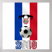 Bandera de Paraguay 2010 de los regalos del balón  Poster