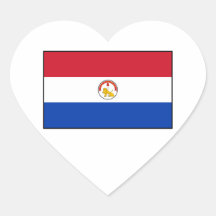 Bandera de Paraguay (dorso) Calcomania Corazon Personalizadas