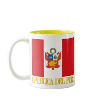 Bandera de Perú y COA Tazas