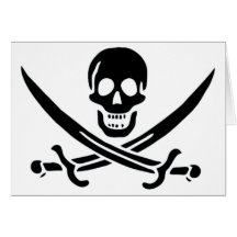 Bandera de pirata auténtica de Jack Rackam Tarjeton