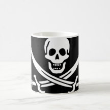 Bandera de pirata de capitán Calico Jack Rackham Tazas