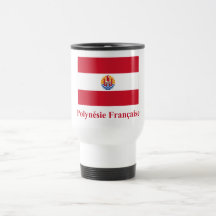 Bandera de Polinesia francesa con nombre en francé Taza De Café