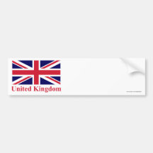 Bandera de Reino Unido con nombre Pegatina De Parachoque