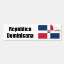 Bandera de Republica Domincana D.R> Etiqueta De Parachoque