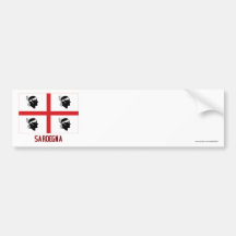 Bandera de Sardegna con nombre Etiqueta De Parachoque