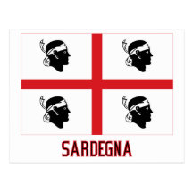 Bandera de Sardegna con nombre Postales