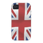 Bandera de seda de Union Jack Británicos del estil iPhone 4 Fundas