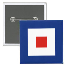 Bandera de señal del whisky (w) pin