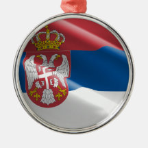 Bandera de Serbia Adornos De Navidad
