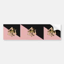 Bandera de Sicilia (rosa y negro), Italia Pegatina De Parachoque