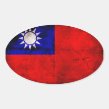 Bandera de Taiwán Pegatinas De Óval