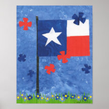 Bandera de Tejas Poster