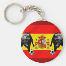 Bandera de Toro del futbol de Furia Roja del La de Llavero Personalizado