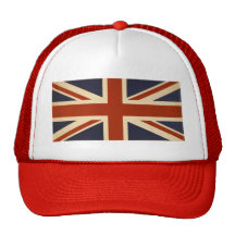 Bandera de unión británica del vintage gorras