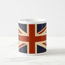 Bandera de unión británica del vintage taza
