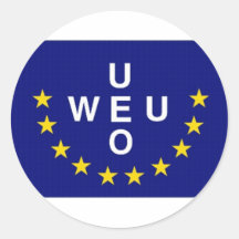 Bandera de unión de Europa occidental Etiqueta Redonda