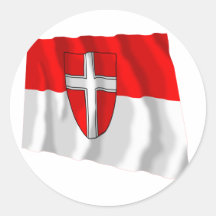 Bandera de Viena, Austria Etiqueta