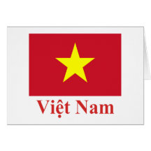 Bandera de Vietnam con nombre en vietnamita Felicitacion