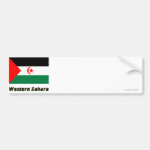 Bandera de Western Sahara con nombre Etiqueta De Parachoque