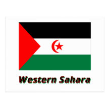 Bandera de Western Sahara con nombre Tarjeta Postal