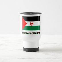 Bandera de Western Sahara con nombre Tazas De Café