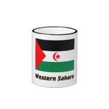 Bandera de Western Sahara con nombre Tazas De Café
