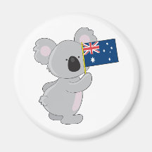 Bandera del australiano de la koala imanes de nevera