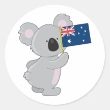 Bandera del australiano de la koala pegatinas  