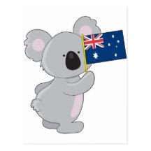 Bandera del australiano de la koala tarjetas postales