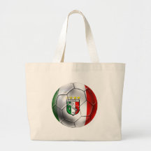 Bandera del balón de fútbol de Italia Forza Azzurr Bolsas Lienzo