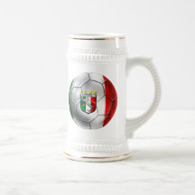 Bandera del balón de fútbol de Italia Forza Azzurr Taza