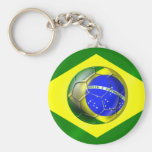 Bandera del balón de fútbol del Brasil Futebol Ban Llaveros