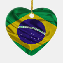Bandera del Brasil Ornamento Para Arbol De Navidad