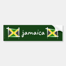 Bandera del cepillo de Jamaica Pegatina De Parachoque